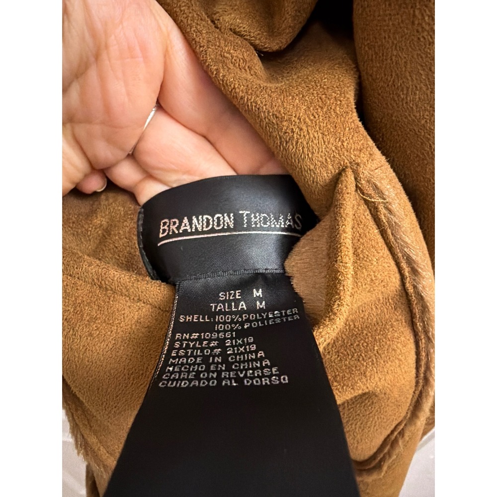 Brandon Thomas Vintage Reversible Faux Suede Fur Jacket Brown Camel Womens Med - Picture 2 of 8